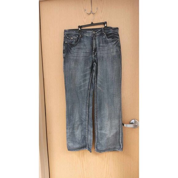 Buffalo Jeans Men's Straight Leg Acid Wash Denim Size 38x32 - Picture 1 of 8